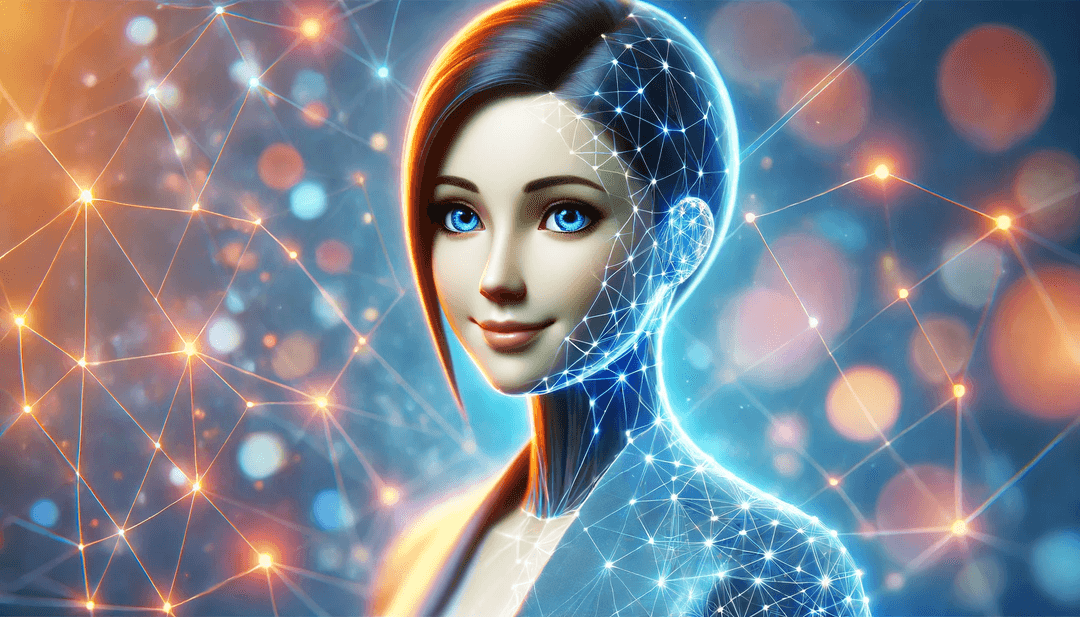 Illustration of a BRIGHT SKAI AI chatbot conversation